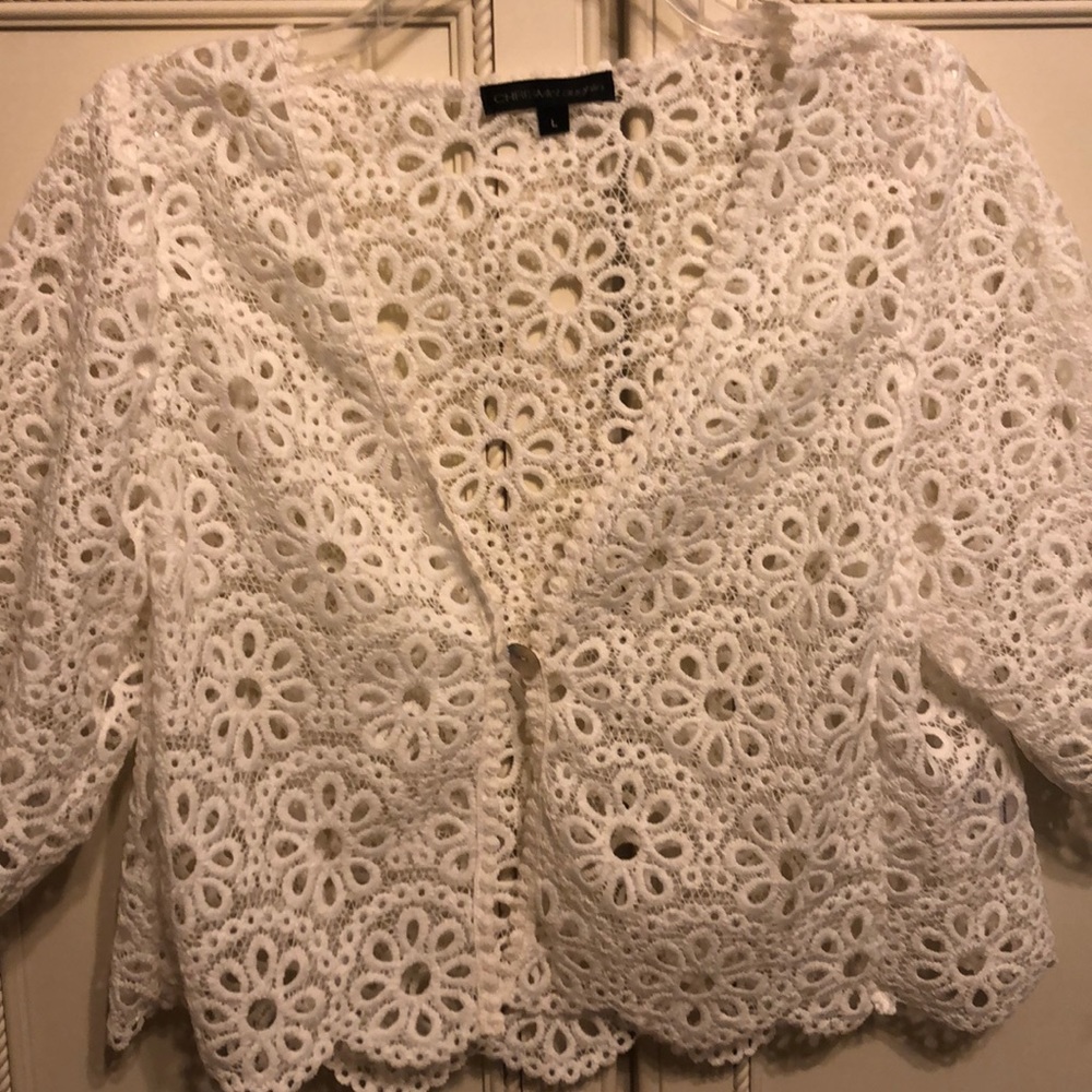 White floral shawl
